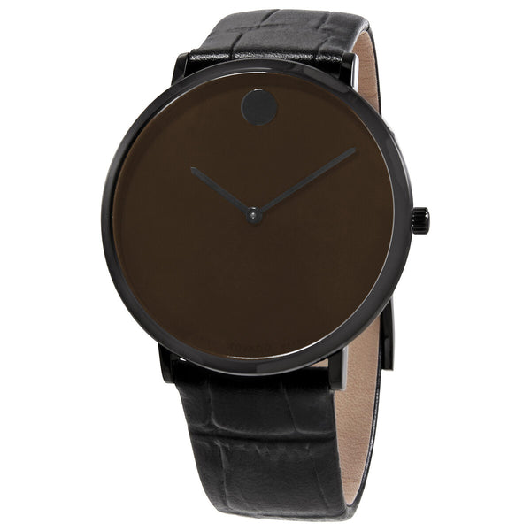 Movado Modern 47 Ultra Slim Quartz Chocolate Museum Dial Men's Watch #0607335 - Watches of America