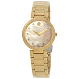 Movado Modern Classic Mother of Pearl Diamond Dial Ladies Watch #0607105 - Watches of America