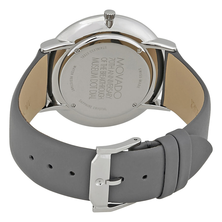 Movado Museum 70th Anniversary Grey Dial Men's Leather Watch