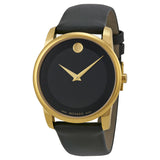 Movado Museum Black Dial Leather Men's Watch #0606876 - Watches of America