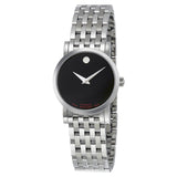 Movado Red Label Black Dial Stainless Steel Ladies Watch #0606107 - Watches of America