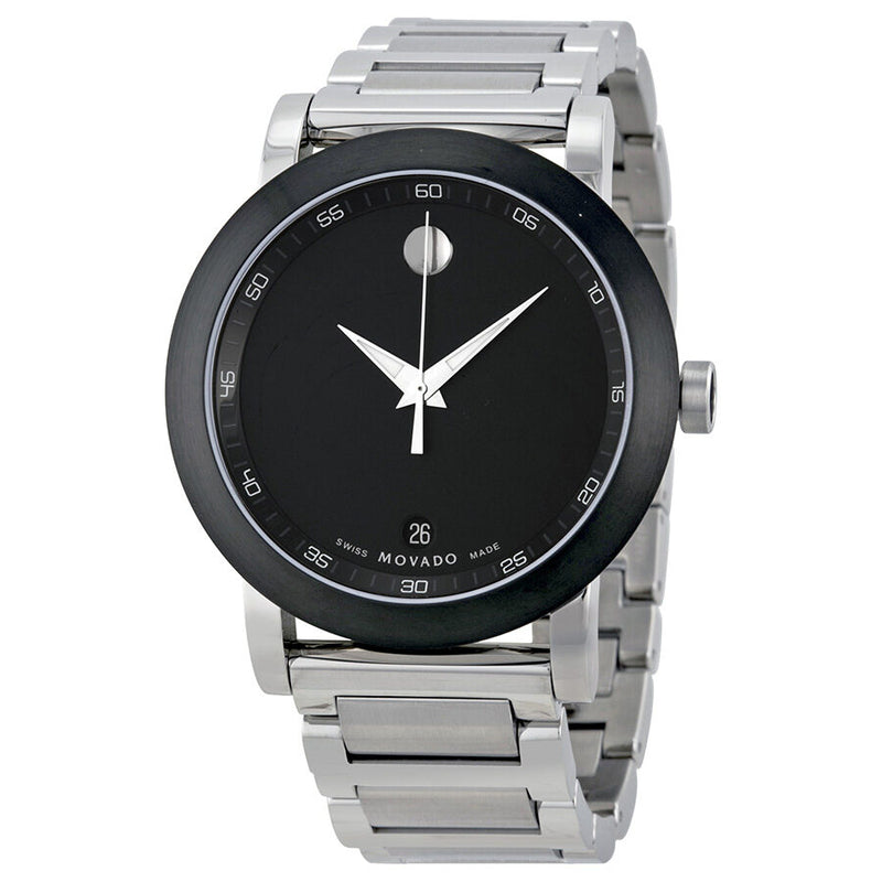 Movado Museum Black Dial Stainless Steel Men's Watch #0606604 - Watches of America