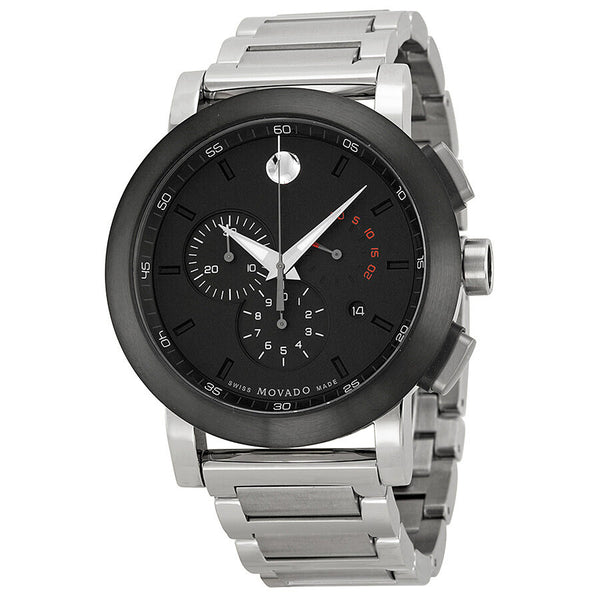 Movado Museum Chronograph Grey Dial Stainless Steel Men's Watch #0606792 - Watches of America