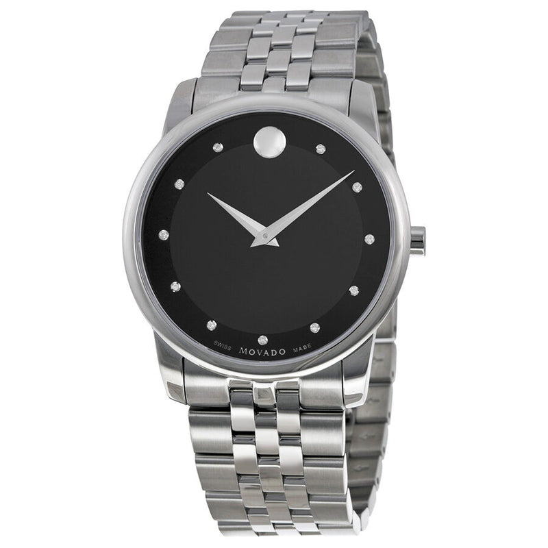 Movado Museum Classic Black Dial Stainless Steel Men's Watch #0606878 - Watches of America