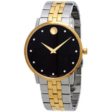 Movado Museum Classic Black Diamond Dial Men's Watch #0607202 - Watches of America