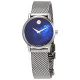 Movado Museum Classic Blue Mother of Pearl Dial Ladies Watch #0607425 - Watches of America