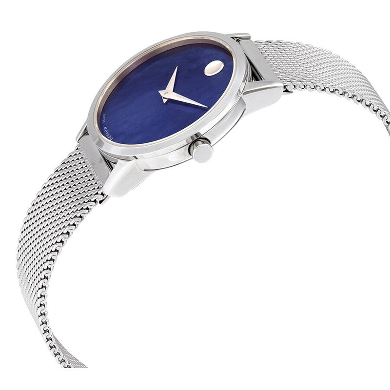 Movado Museum Classic Blue Mother of Pearl Dial Ladies Watch #0607425 - Watches of America #2