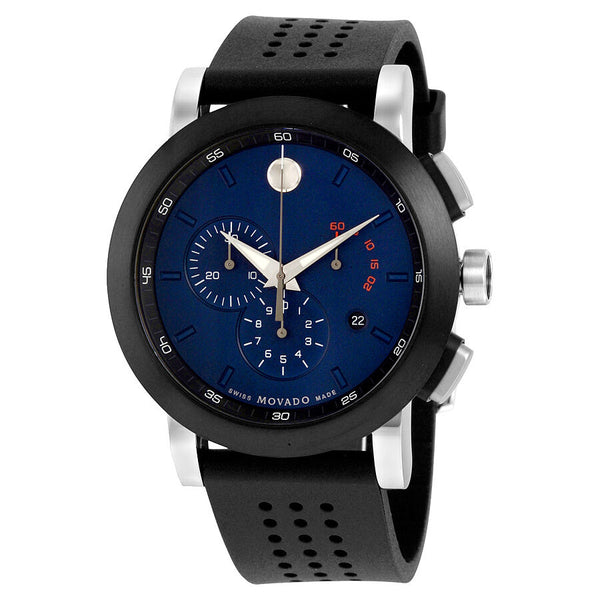 Movado Museum Sport Chronograph Navy Blue Dial Men's Watch #0607002 - Watches of America
