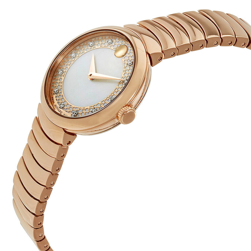 Movado Myla Mother of Pearl Dial Rose Gold PVD Ladies Watch #0607046 - Watches of America #2