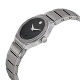 Movado Quadro Black Dial Diamond Bezel Ladies Watch 0#606495 - Watches of America #2