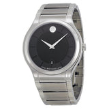 Movado Quadro Black Dial Stainless Steel Men's Watch #0606478 - Watches of America