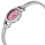 Movado Rondiro Pink Dial Stainless Steel Bangle Ladies Watch #0606797 - Watches of America #2