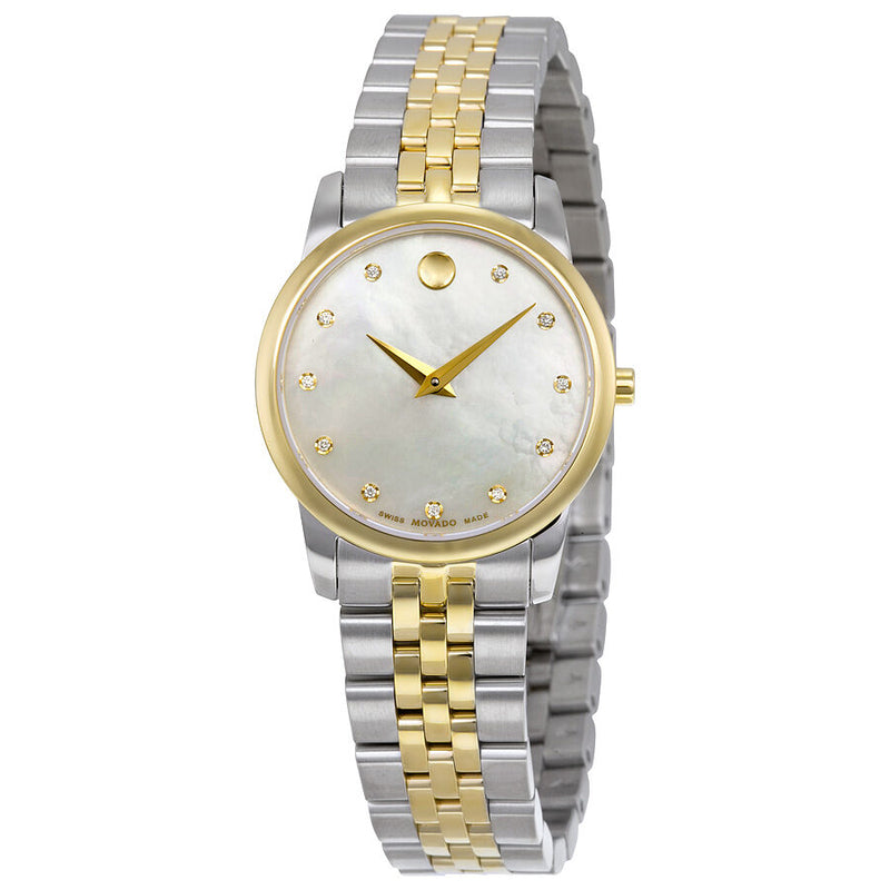 Movado Safiro Mother of Pearl Dial Diamond Ladies Watch #0606900 - Watches of America