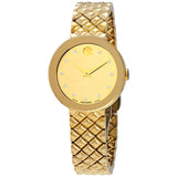 Movado Sapphire Gold Mirror Diamond Dial Ladies Watch #0607107 - Watches of America