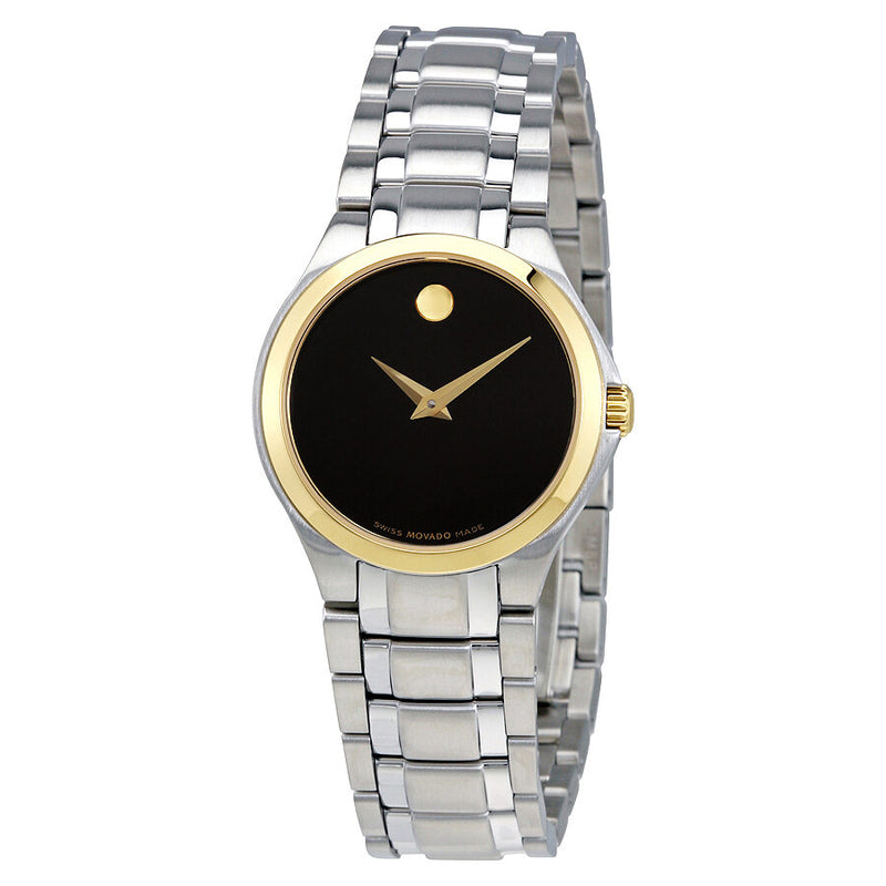 Movado Sapphire Black Dial Ladies Watch #0606786 - Watches of America
