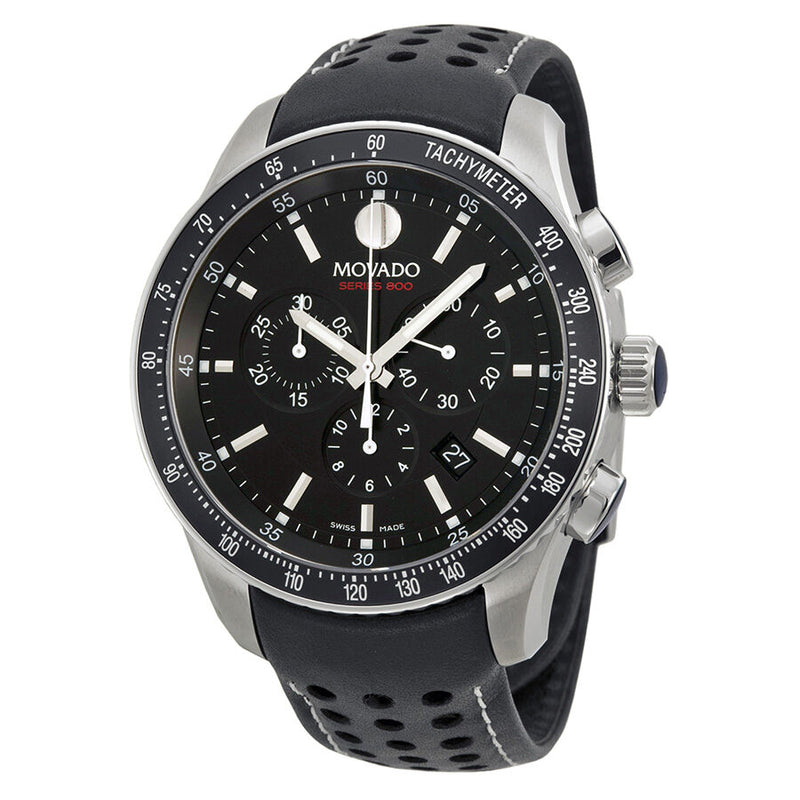 Movado Series 800 Quartz Chronograph Black Dial Men's Watch #2600096 - Watches of America