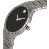 Movado Serio Black Dial Stainless Steel Ladies Watch #0606383 - Watches of America #2