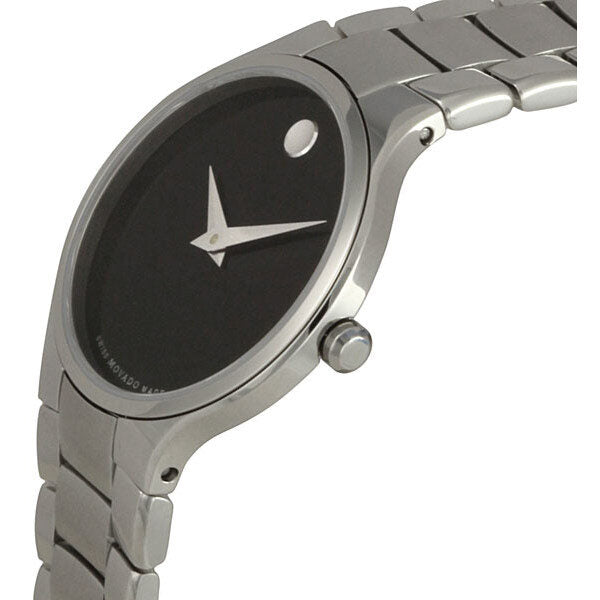 Movado Serio Black Dial Stainless Steel Ladies Watch #0606383 - Watches of America #2