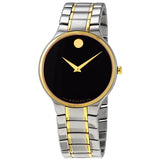 Movado Serio Quartz Black Dial Two-tone Men's Watch #0607284 - Watches of America