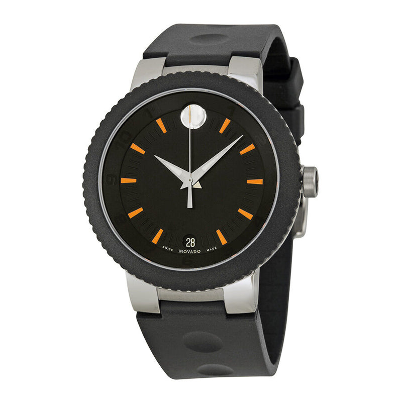 Movado Sport Edge Black Dial Black Rubber Strap Men's Watch #0606926 - Watches of America