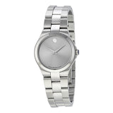 Movado Stainless Steel Grey Dial Ladies Watch #0606559 - Watches of America