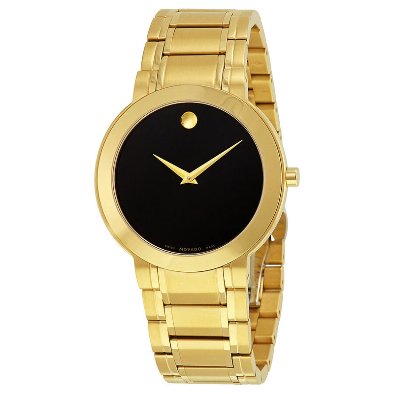 Movado Stiri Black Dial Gold-tone Stainless Steel Men's Watch #0606941 - Watches of America