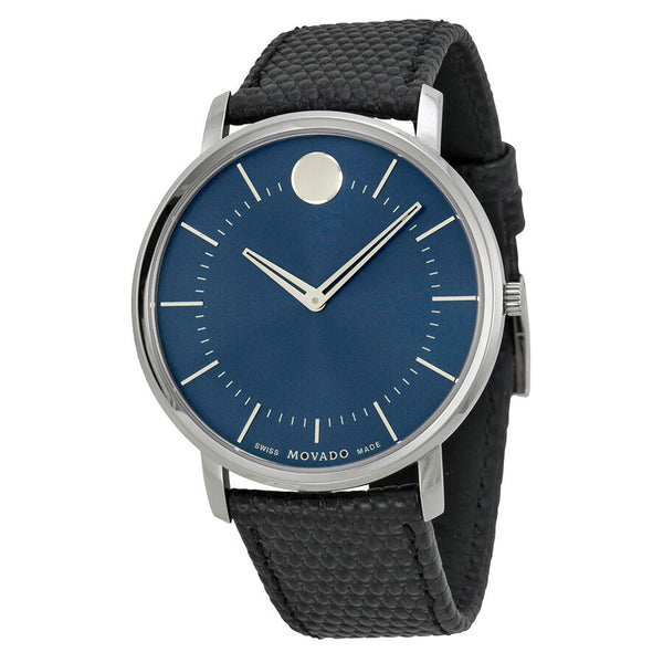 Movado TC Blue Dial Leather Men's Watch #0606846 - Watches of America