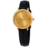 Movado Ultra Slim Gold Dial Ladies Watch #0607158 - Watches of America