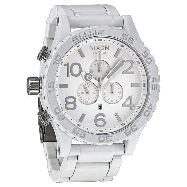 Nixon 51-30 Chronograph White Dial White PVD Men's Watch A0831255 - Watches of America