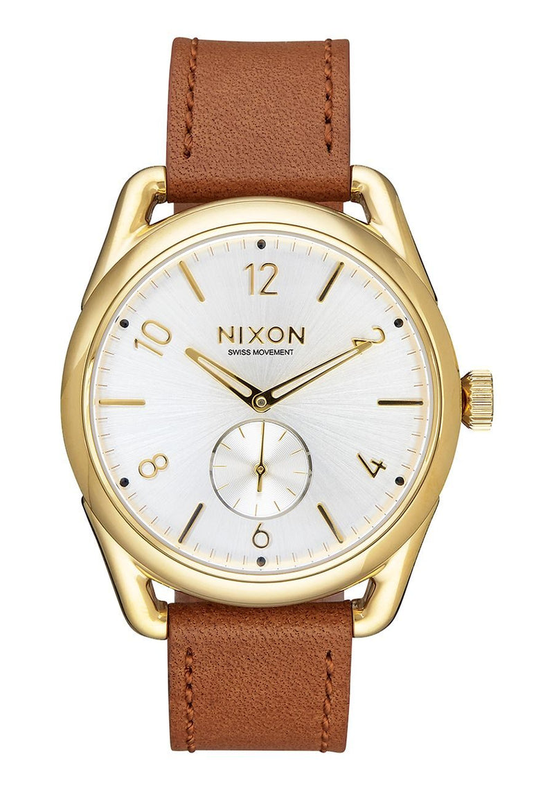 Nixon C39 Leather White Dial Men's Watch #A4592227 - Watches of America