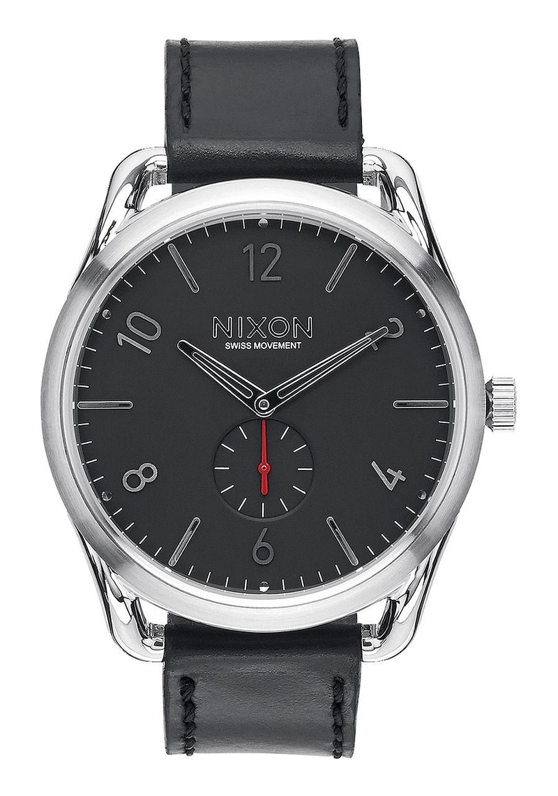 Nixon C45 Leather Black Dial Men's Watch #A465008 - Watches of America