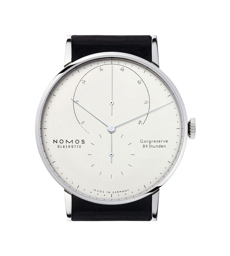 Nomos Lambda Weibgold White Silver Plated  Dial 18 Carat White Gold Men's Watch #931 - Watches of America