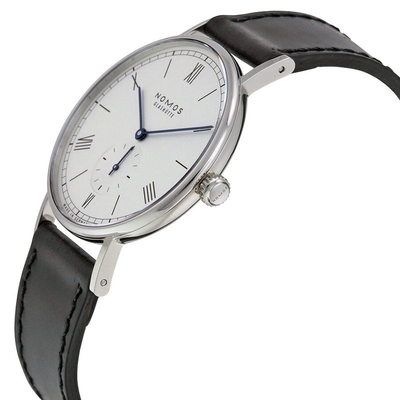 Nomos Ludwig 38 White Dial Black Leather Men's Watch #234 - Watches of America #2