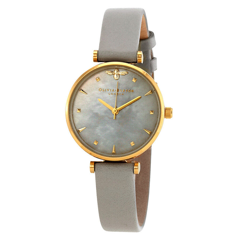 Olivia Burton Queen Bee Grey Mother of Pearl Dial Ladies Watch #OB16AM154 - Watches of America