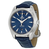 Omega Aqua Terra Blue Dial Blue Leather Men's Watch #231.13.42.22.03.001 - Watches of America