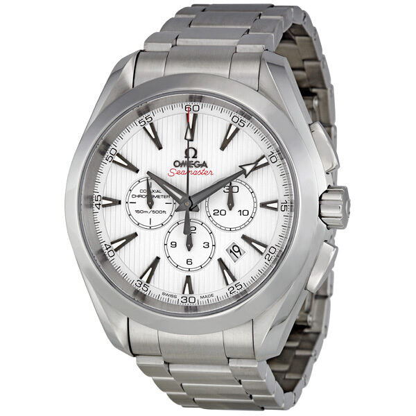 Omega Aqua Terra White Dial Chronograph Automatic Men's Watch 23110445004001#231.10.44.50.04.001 - Watches of America