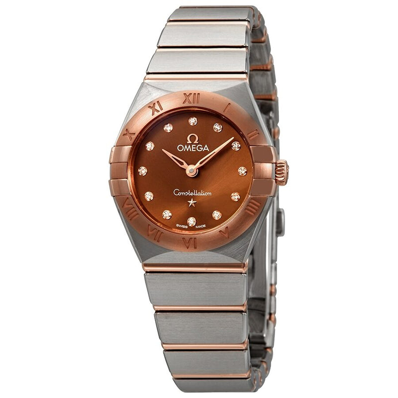 Omega Constella Sun-brushed Brown Diamond Dial Ladies Watch #131.20.25.60.63.001 - Watches of America