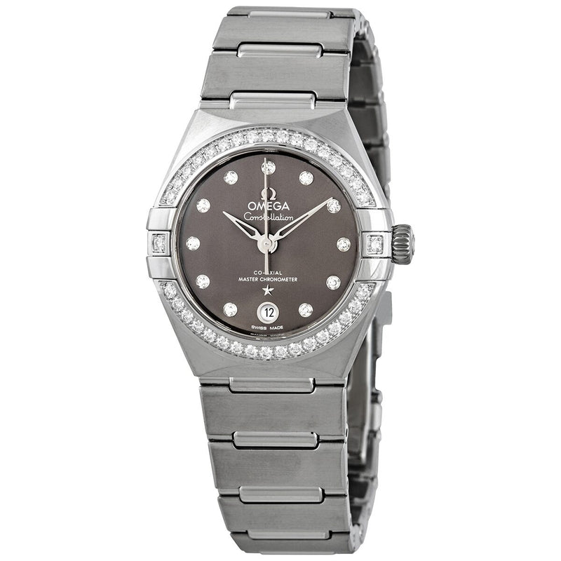 Omega Constellation Automatic Chronometer Diamond Grey Dial Ladies Watch #131.15.29.20.56.001 - Watches of America