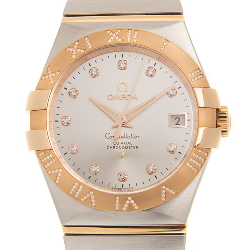 Omega Constellation Automatic Chronometer Diamond Silver Dial Ladies Watch #123.25.35.20.52.003 - Watches of America