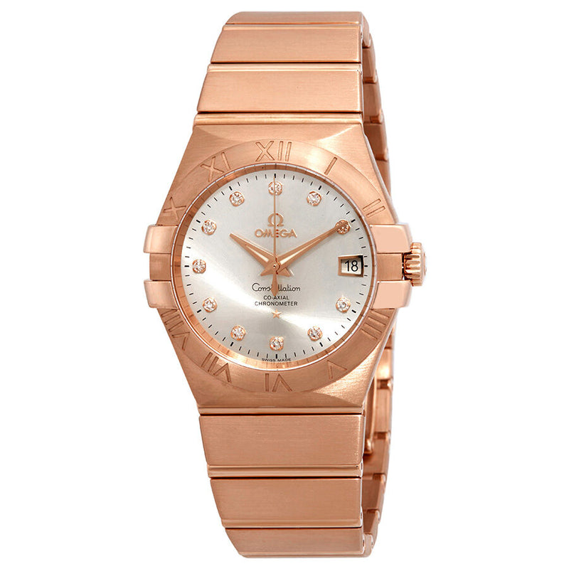 Omega Constellation 18kt Rose Gold Automatic Diamond Ladies Watch #123.50.35.20.52.001 - Watches of America