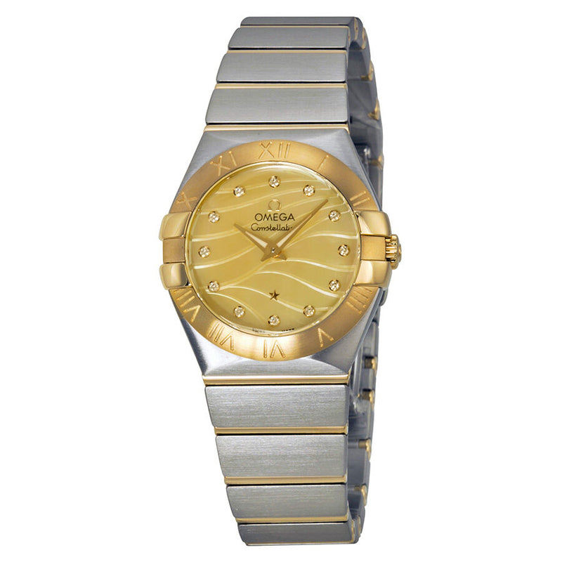 Omega Constellation Champagne Mother of Pearl Diamond Dial Ladies Watch #123.20.27.60.57.001 - Watches of America