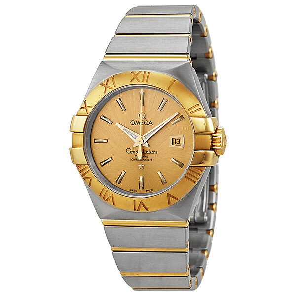 Omega Constellation Chronometer Champagne Dial Steel and 18kt Yellow Gold Ladies Watch #123.20.31.20.08.001 - Watches of America