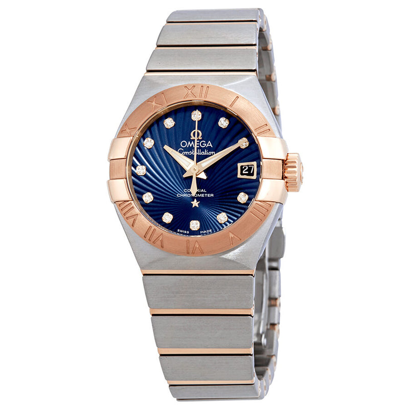 Omega Constellation Co-Axial Blue Diamond Dial Ladies Watch #123.20.27.20.53.001 - Watches of America