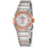Omega Constellation Co-Axial White Moth-of-Pearl Dial 27 mm Ladies Watch #123.25.27.20.55.005 - Watches of America