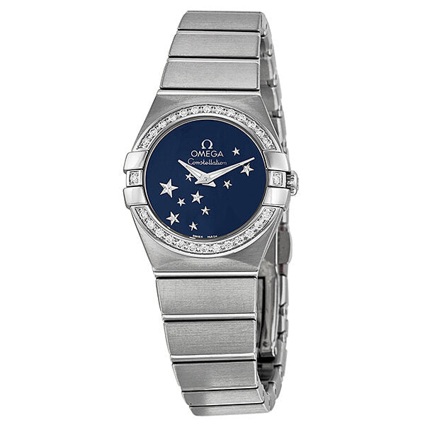 Omega Constellation Diamond Blue Star Dial Stainless Steel Ladies Watch 12315246003001#123.15.24.60.03.001 - Watches of America