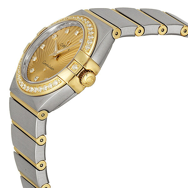 Omega Constellation Diamond Yellow Gold Dial Two-Tone Steel Ladies Watch #12325276058001 - Watches of America #2