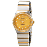 Omega Constellation Manhattan Champagne Diamond Dial Ladies Watch #131.25.28.60.58.001 - Watches of America