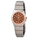 Omega Constellation Manhattan Quartz Diamond Brown Dial 25 mm Ladies Watch #131.25.25.60.63.001 - Watches of America