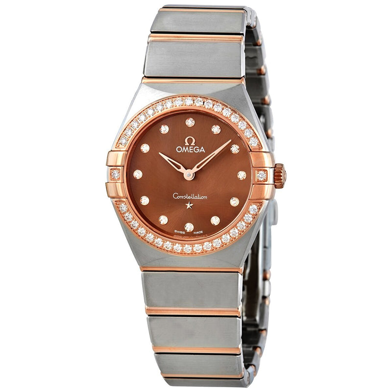 Omega Constellation Manhattan Quartz Diamond Brown Dial Ladies Watch #131.25.28.60.63.001 - Watches of America