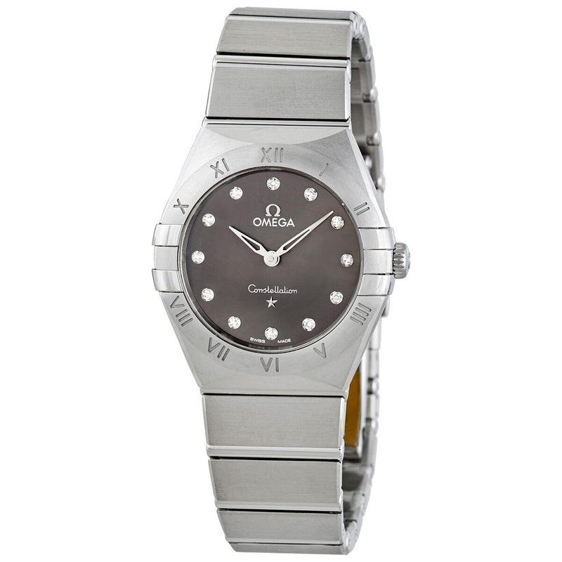 Omega Constellation Manhattan Quartz Diamond Grey Dial Ladies Watch #131.10.28.60.56.001 - Watches of America